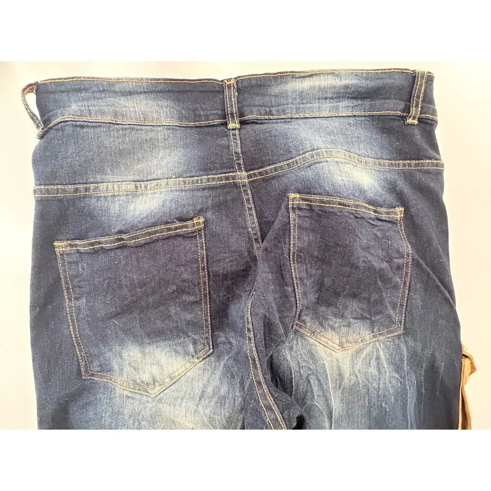 Rockstar Cargo Jeans Mens 40 Distressed Utility Denim